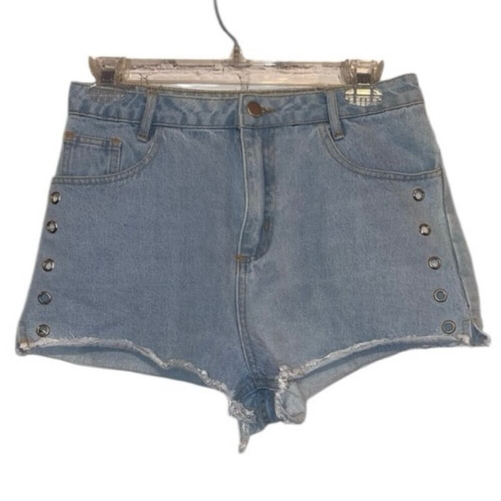 Dainty Holligan Light Wash Distressed Denim Cutoff Short Shorts